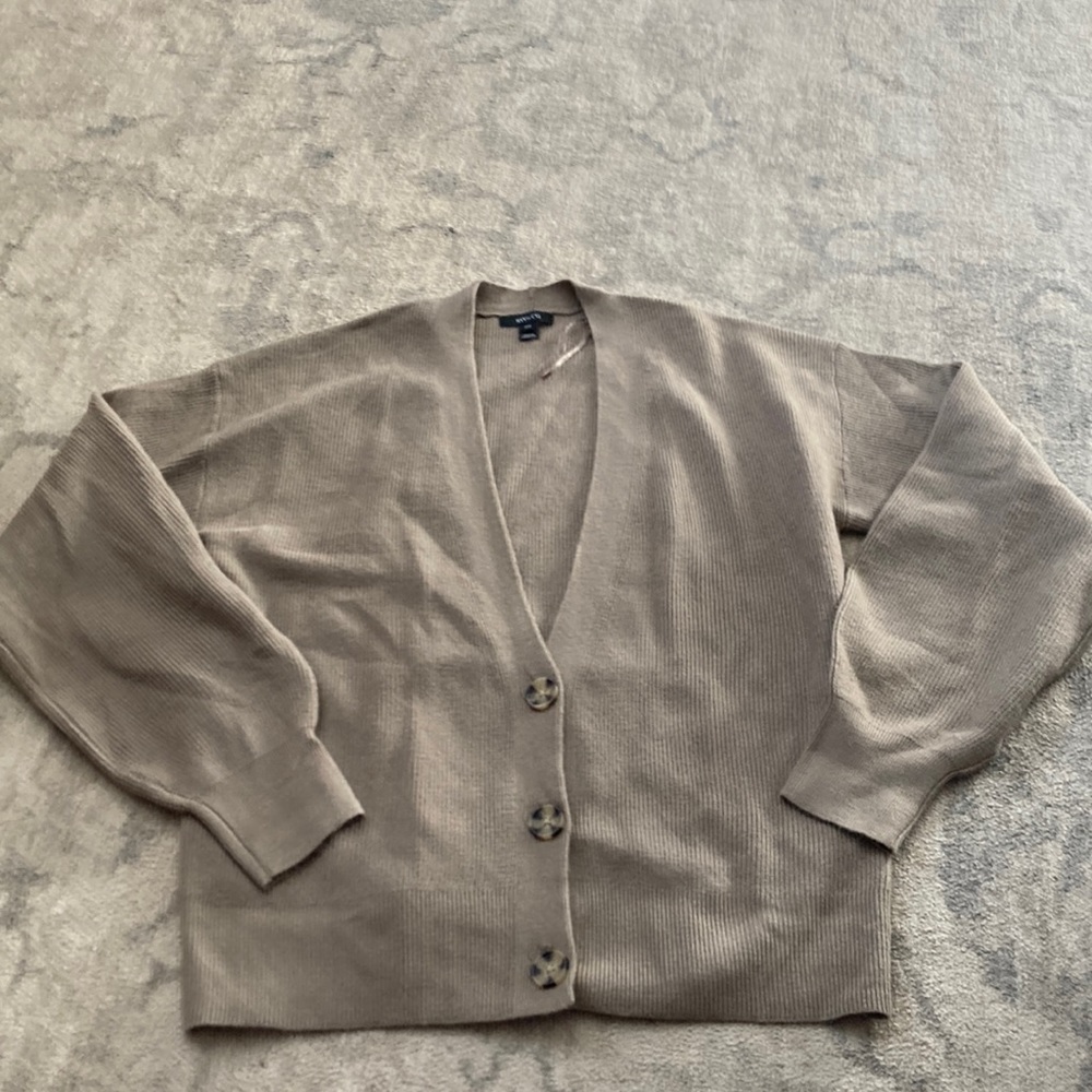 RW and Co. Beige cardigan.